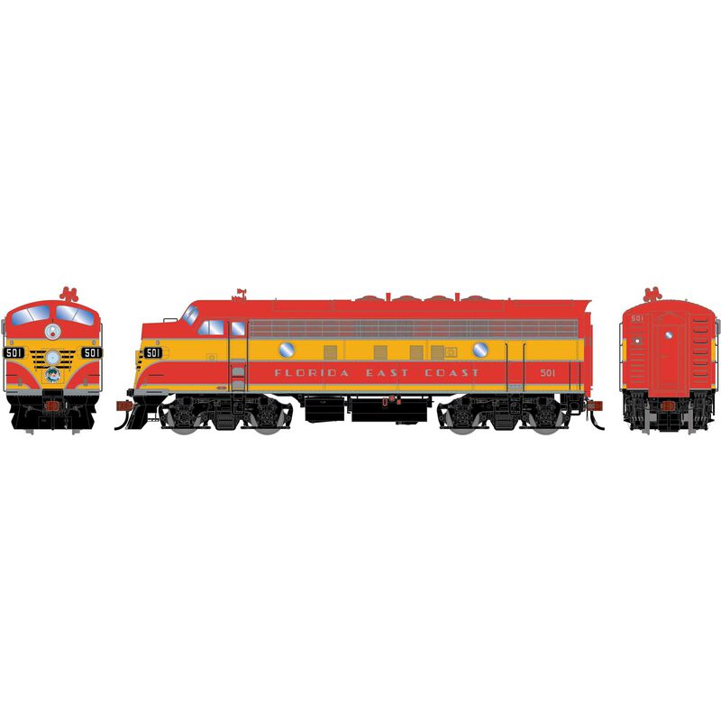 HO F3A Locomotive with DCC & Sound, Freight FEC #501