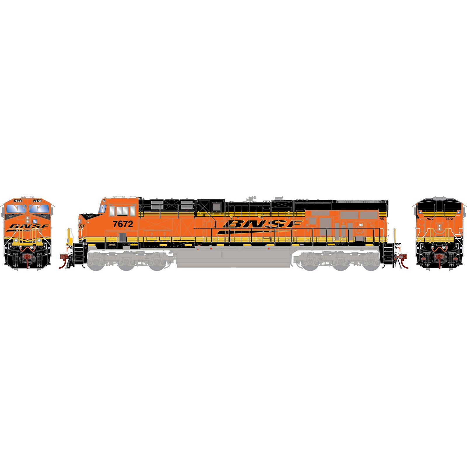 HO ES44DC Locomotive, BNSF #7672