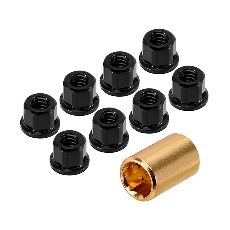 INJORA Stainless Steel M2 3.0 Wheel Nuts, Black, 1/30 Axial SCX30 (4)