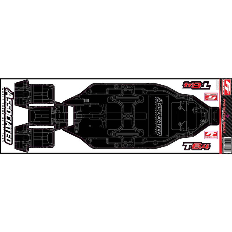 Factory Team Printed Chassis Protective Sheet, 1/10 Team Associated RC10T6.4