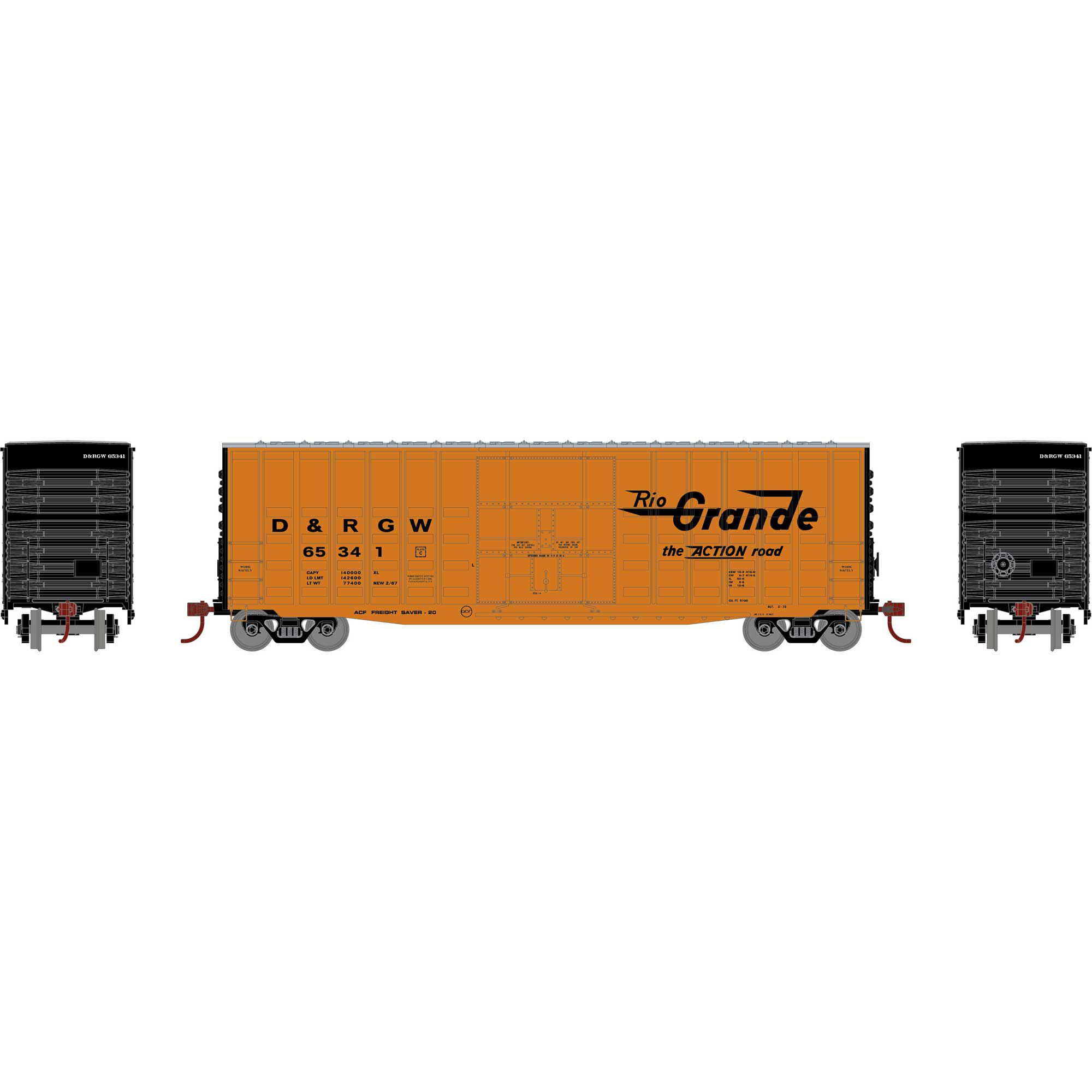 Roundhouse Roundhouse HO RND 50' Waffle High Cube Box Car, DRGW