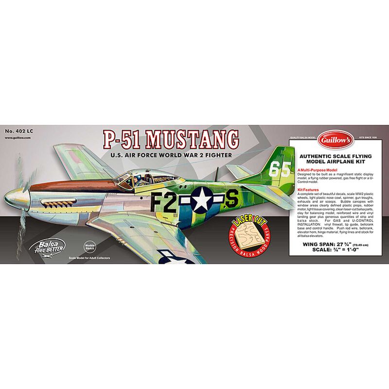 P-51 Mustang Laser Cut Kit, 27.5"