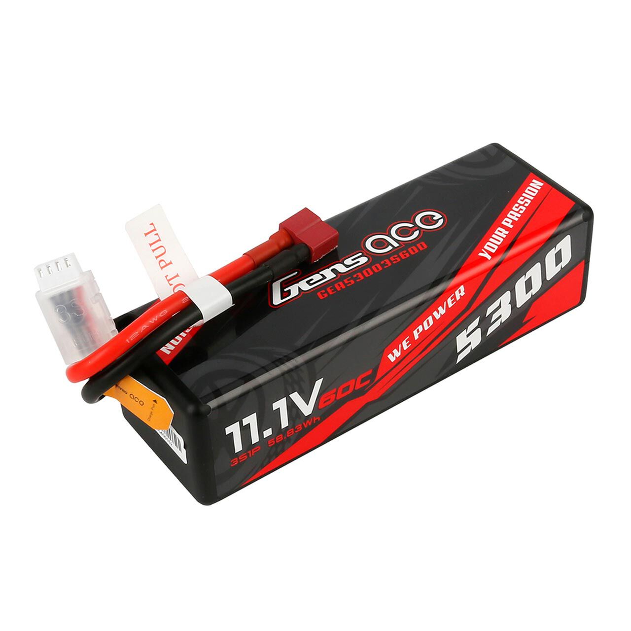 Gens ace Gens ace 11.1V 5300mAh 3S 60C Hardcase LiPo Battery