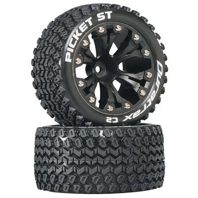 Picket ST 2.8" 2WD Mounted 1/2" Offset Tires, Black (2) Picket ST 2.8" 2WD Mounted 1/2" Offset Tires, Black (2)