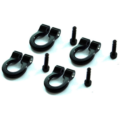 1/10 Scale Aluminum Black Tow Shackle D-Rings (4) 1/10 Scale Aluminum Black Tow Shackle D-Rings (4)