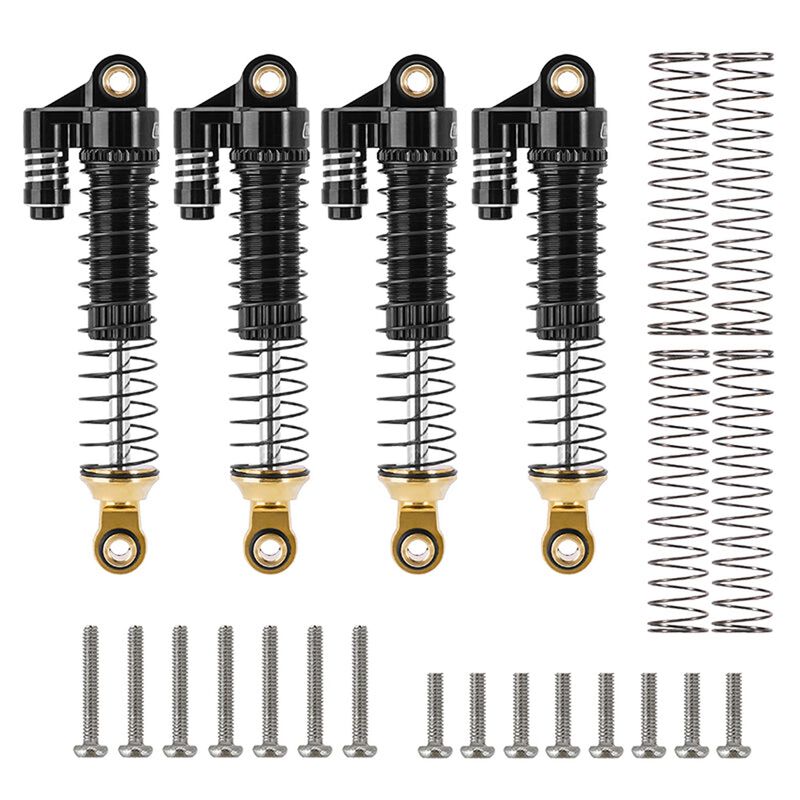INJORA 59mm Aluminum & Brass Oil Shocks, Resevoir Style, 1/18 Traxxas TRX-4M (4)