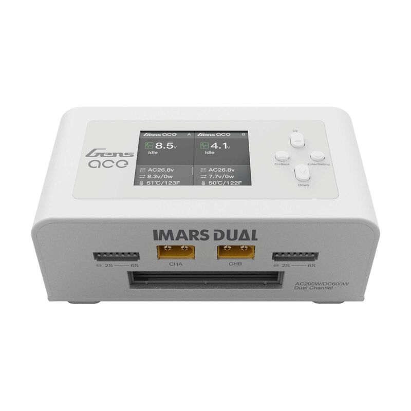 IMars Dual Channel 200W AC / 600W DC 15A Charger, White