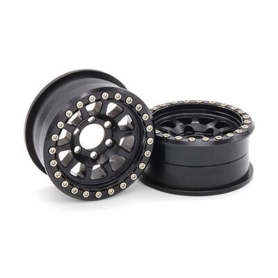 1/10 Battle Born Beadlock Front/Rear 1.9 Rock Crawler Wheels, Black 1/10 Battle Born Beadlock Front/Rear 1.9 Rock Crawler Wheels, Black