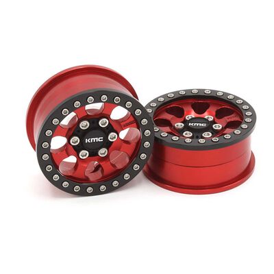1/10 KMC KM237 Riot Beadlock Front/Rear 1.9 Rock Crawler Wheels, Red 1/10 KMC KM237 Riot Beadlock Front/Rear 1.9 Rock Crawler Wheels, Red