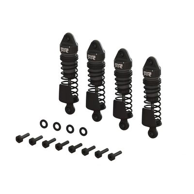 Aluminum Shock Set, 58mm Length, 2000cSt Oil (4), Gunmetal: GROM Aluminum Shock Set, 58mm Length, 2000cSt Oil (4), Gunmetal: GROM