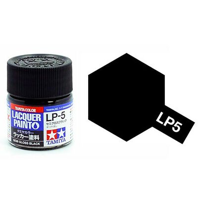 Lacquer Paint, LP-5 Semi-Gloss Black, 10 mL Lacquer Paint, LP-5 Semi-Gloss Black, 10 mL