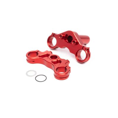 Aluminum Triple Clamp Set, Red: PM-MX/SM Aluminum Triple Clamp Set, Red: PM-MX/SM