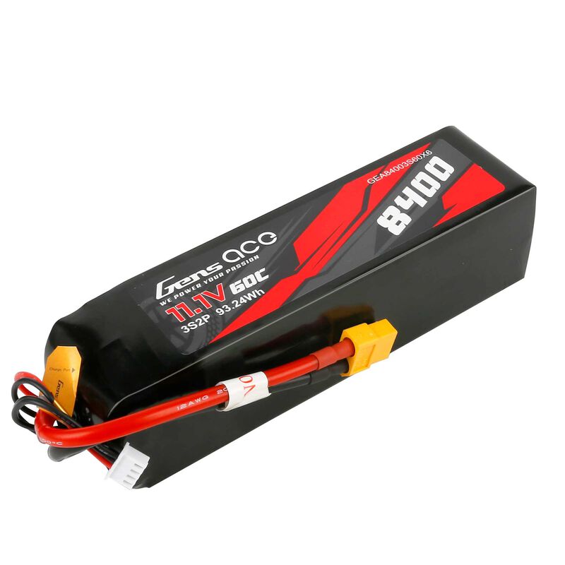 11.1V 8400mAh 3S2P 60C LiPo Battery: XT60