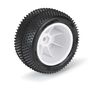 1/18 Prism Rear Carpet Mini-B Tires Mounted 8mm White Wheels (2)