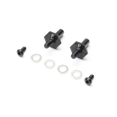 Front Axle Set, Aluminum, Black, 12mm: 22S Sprint Front Axle Set, Aluminum, Black, 12mm: 22S Sprint