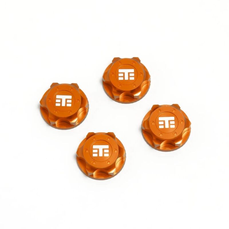 TEKNO RC LLC Aluminum 17mm Wheel Nuts, Orange (4)