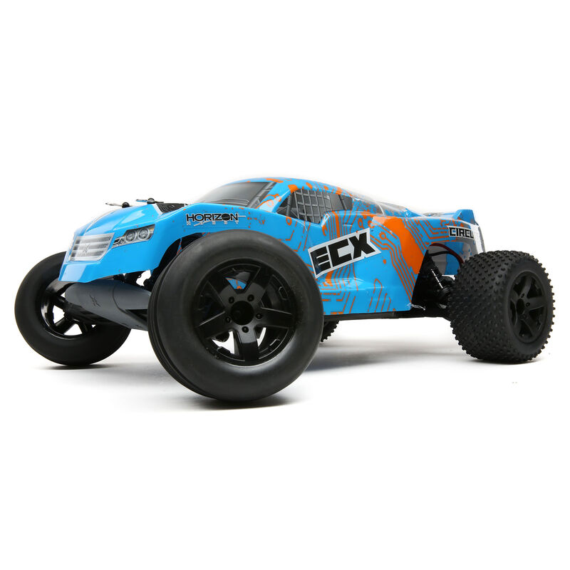 1/10 Circuit 2WD Stadium Truck Brushed with LiPo RTR, Blue/Orange, INT