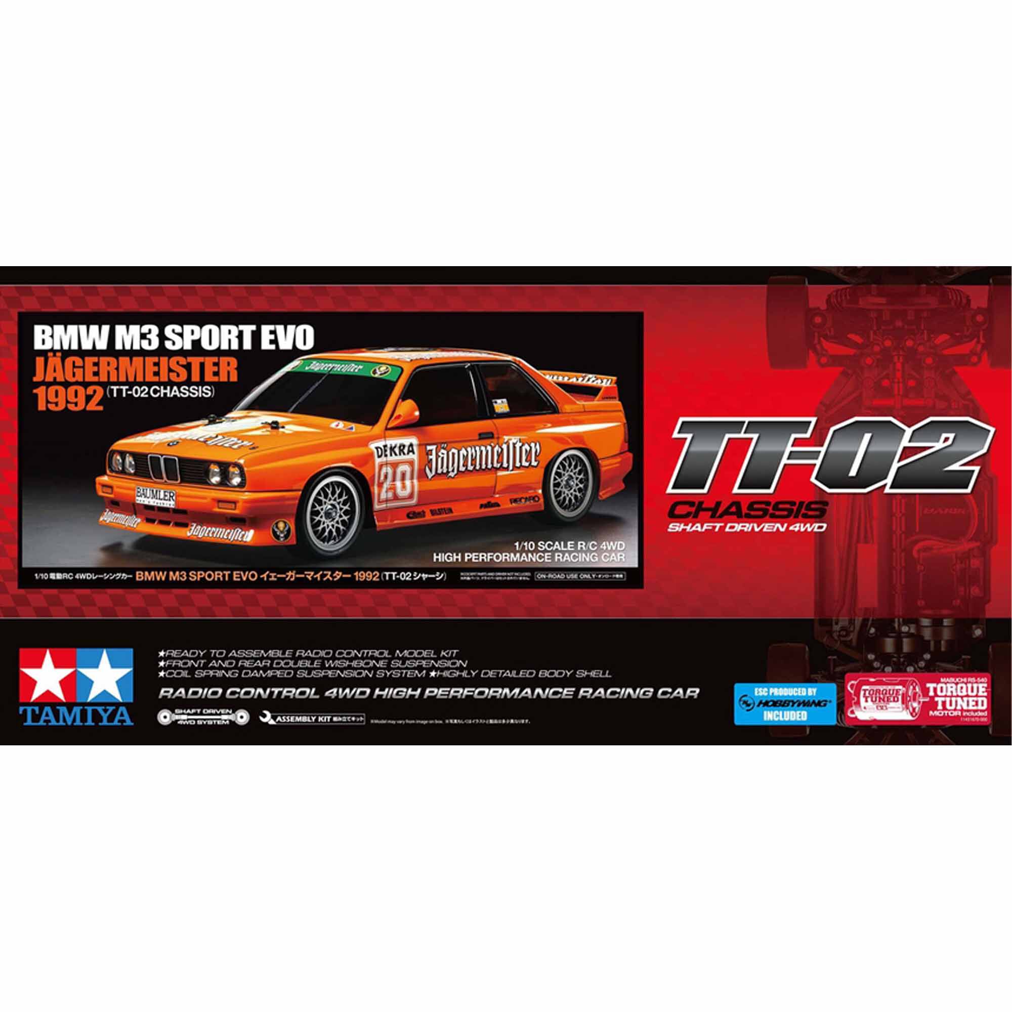 Tamiya 1/10 1992 BMW M3 Sport EVO Jagermeister TT-02 4WD On-Road