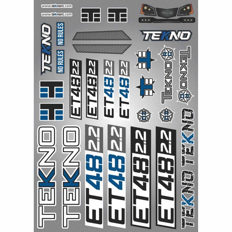 TEKNO RC LLC Decal Sheet (ET48 2.2)