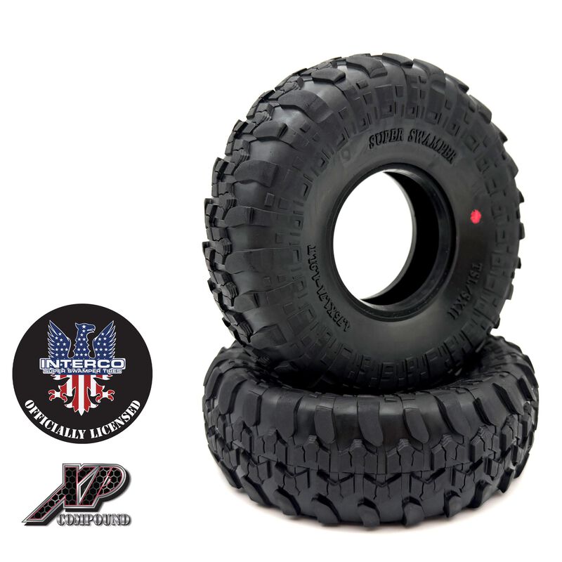 REEFS RC 1/10 Interco Super Swamper TSL/XII Scrubbed 1.9" Rock Crawler Tires, Pink Compound (2)