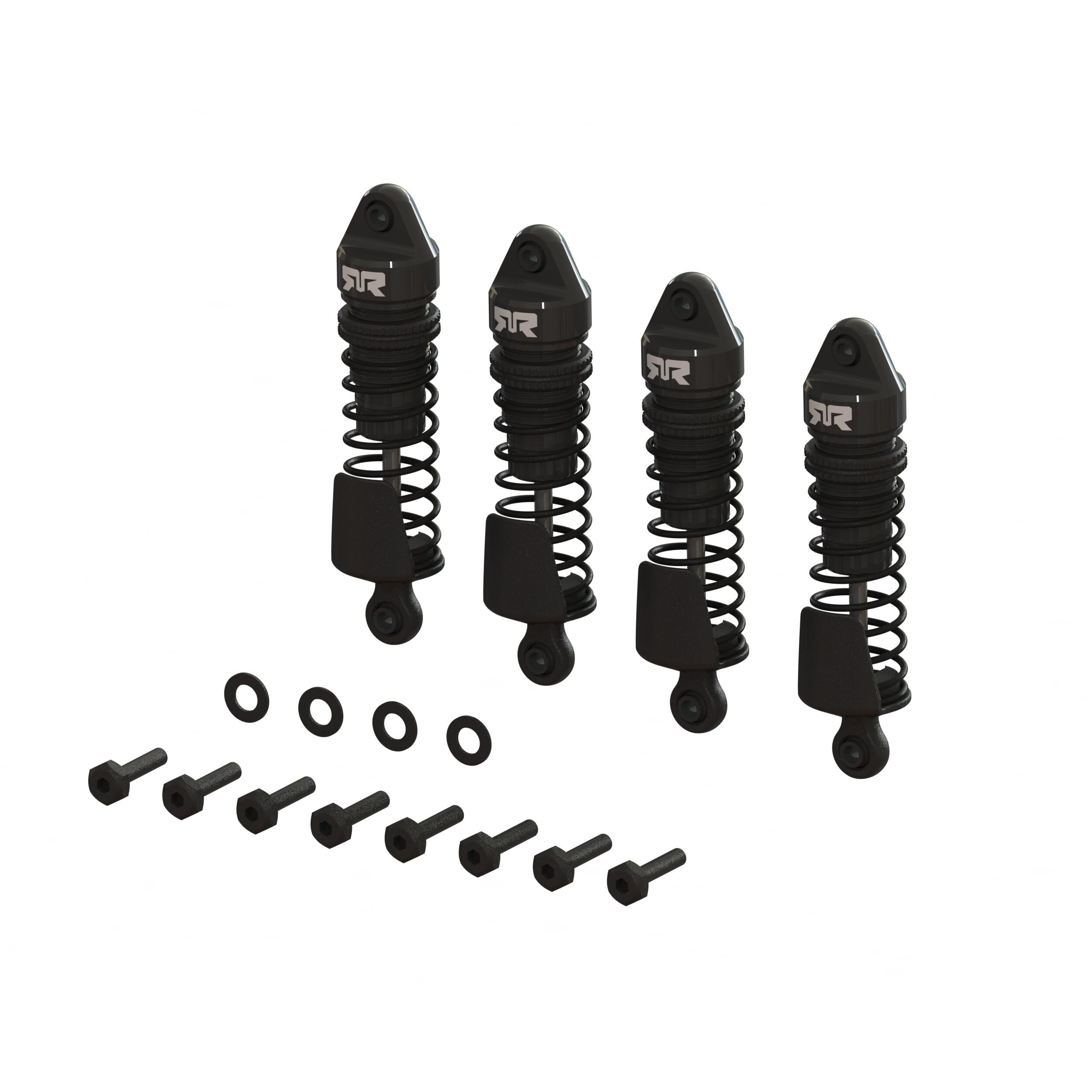 ARRMA Aluminum Shock Set, 58mm Length, 1000 cSt Oil (4), Black