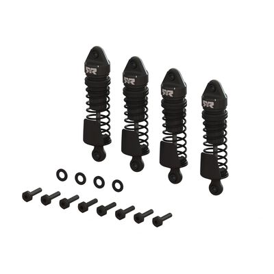 Aluminum Shock Set, 58mm Length, 1000 cSt Oil (4), Black: GROM Aluminum Shock Set, 58mm Length, 1000 cSt Oil (4), Black: GROM