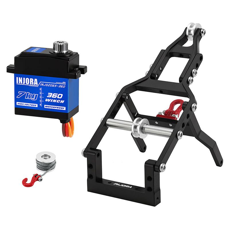 INJORA INJS2065-360 Winch Servo & Crane Kit, Black, 1/24 Axial SCX24