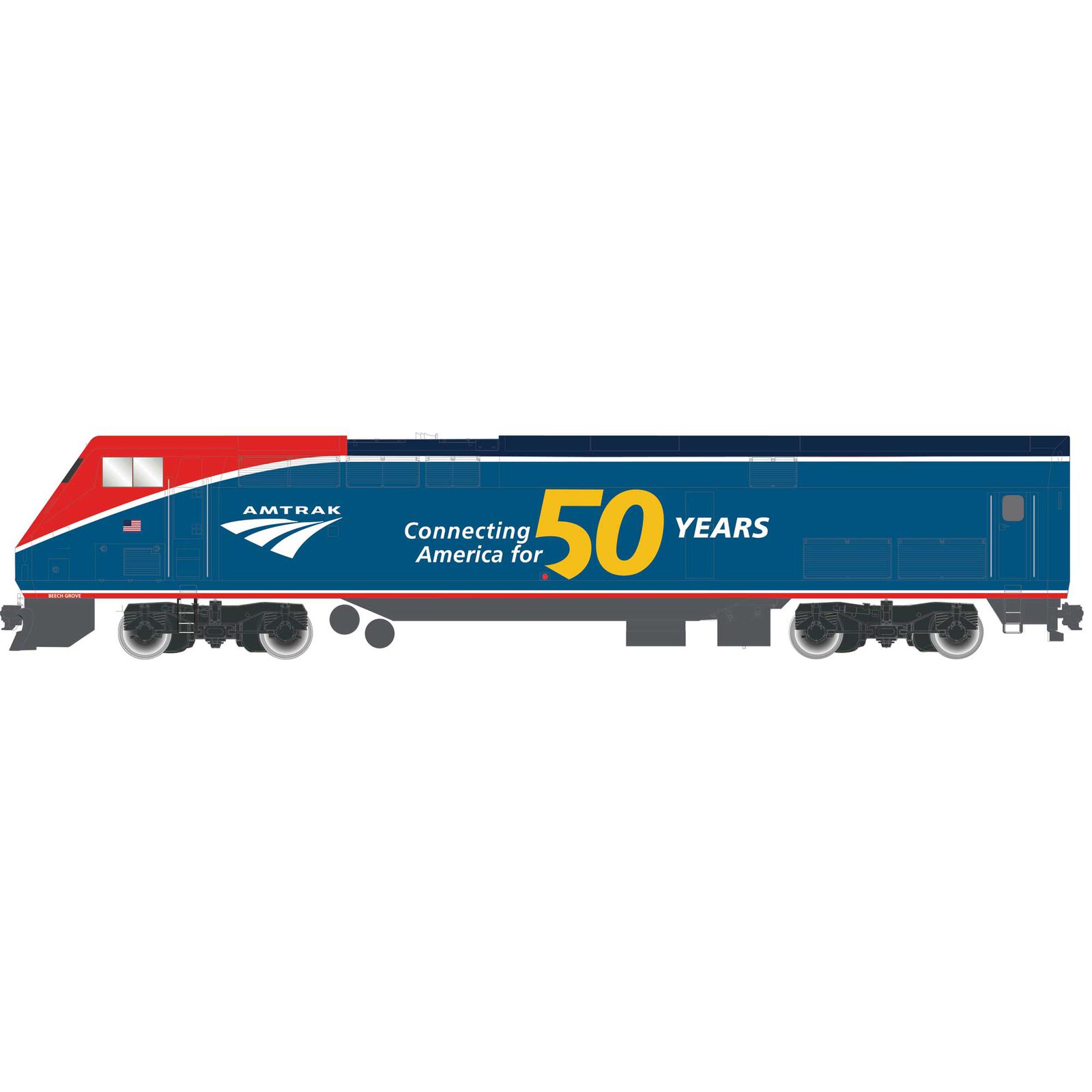 HO AMD103/P42, Amtrak/50th Anniversary PhaseVI #108