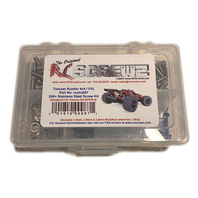 Stainless Steel Screw Kit: TRAXXAS Rustler 4x4 VXL Stainless Steel Screw Kit: TRAXXAS Rustler 4x4 VXL