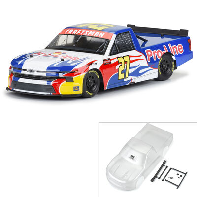 1/12 Pre-Cut 2024 Chevy Silverado Truck Clear Body: Losi NASCAR 1/12 Pre-Cut 2024 Chevy Silverado Truck Clear Body: Losi NASCAR