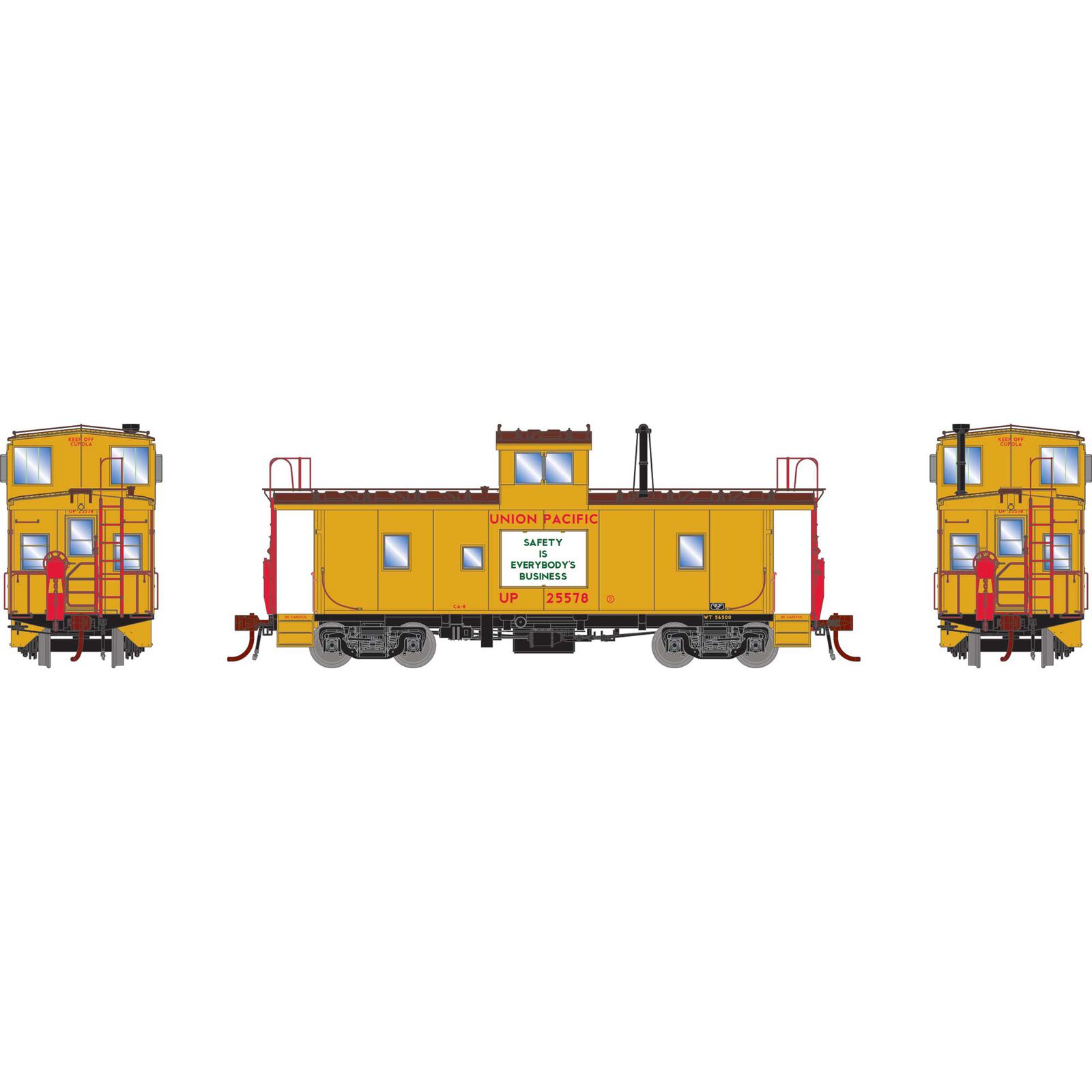 HO CA-8 Early Caboose with Lights UP #25578