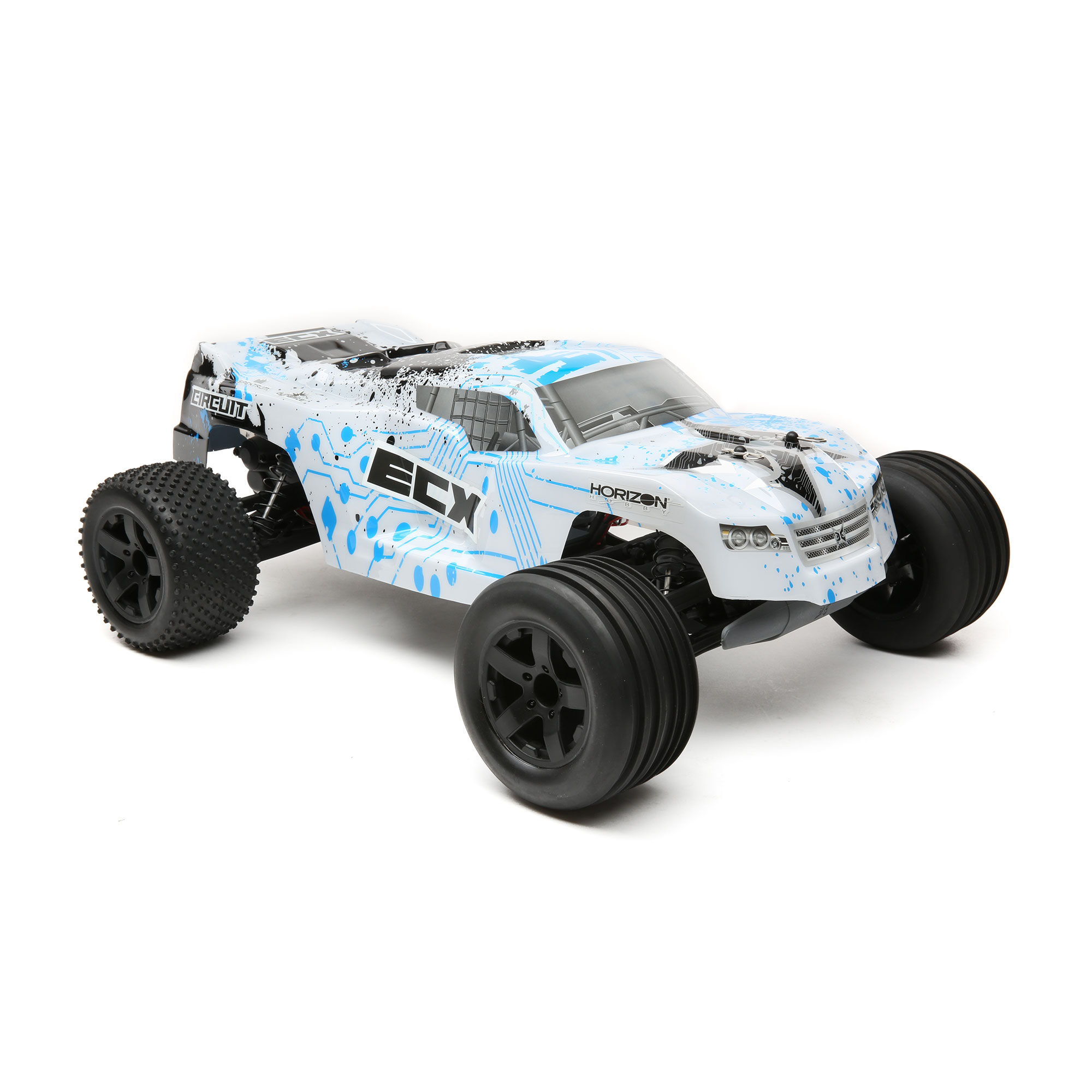 1/10 Circuit 2WD Stadium Truck Brushed with LiPo RTR, White/Blue