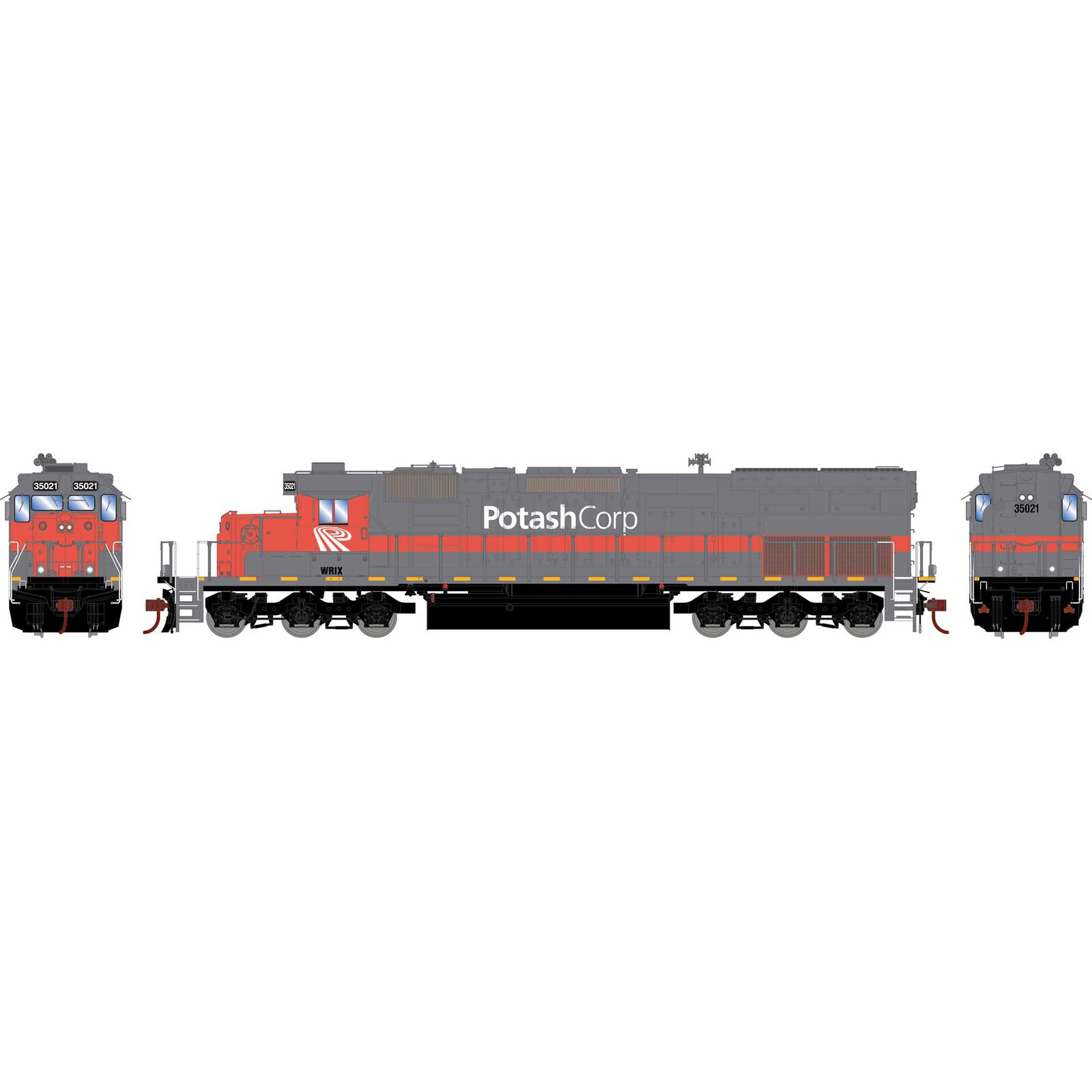 HO SD40T-2 Locomotive, Potash/WRIX #35021
