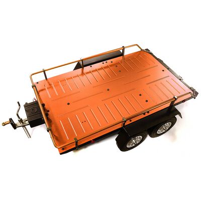 Alloy Flatbed Dual Axle Car Trailer, Orange: 1/10 RC Alloy Flatbed Dual Axle Car Trailer, Orange: 1/10 RC