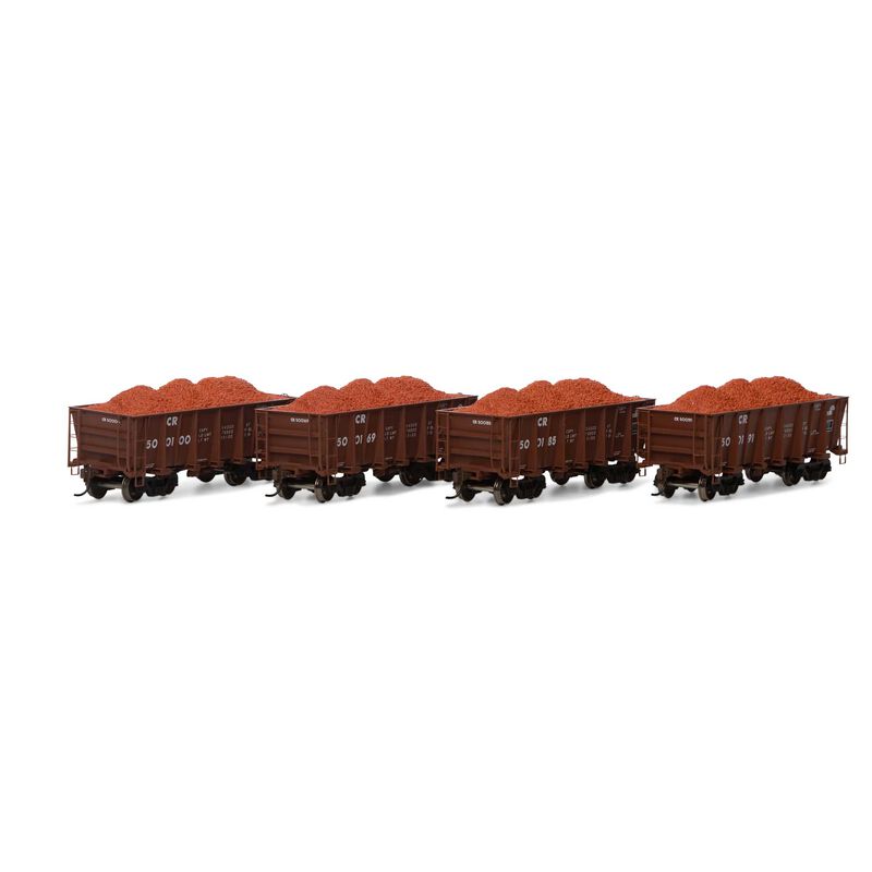 HO RTR 26' Ore Car Low Side with Load, CR #2 (4)