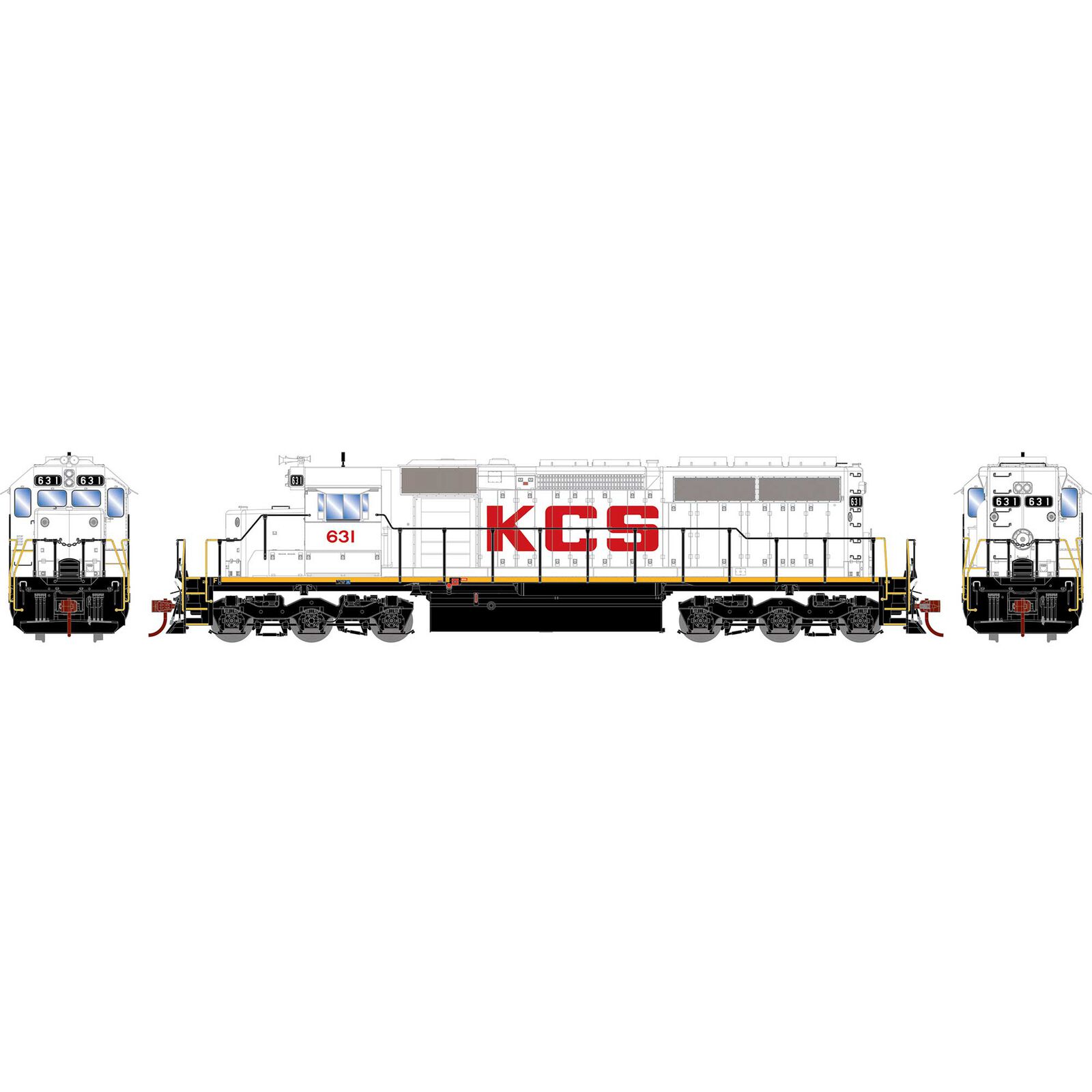 HO SD40 Locomotive, Kansas City Southern #631