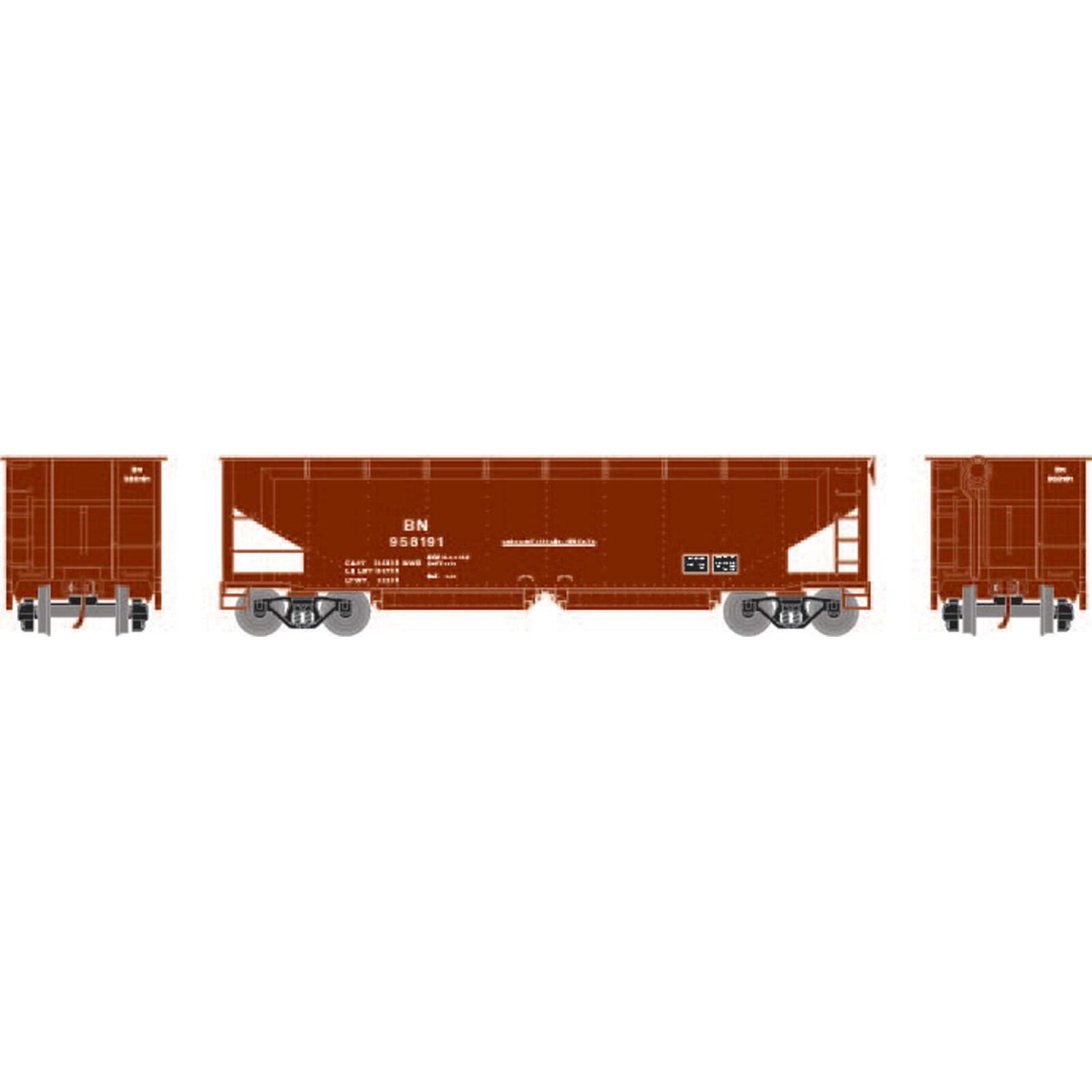 HO RTR 40' Offset Ballast Hopper with Load, BN #958191
