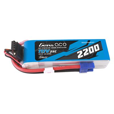11.1V 2200mAh 3S 60C G-Tech LiPo Battery: EC3 11.1V 2200mAh 3S 60C G-Tech LiPo Battery: EC3