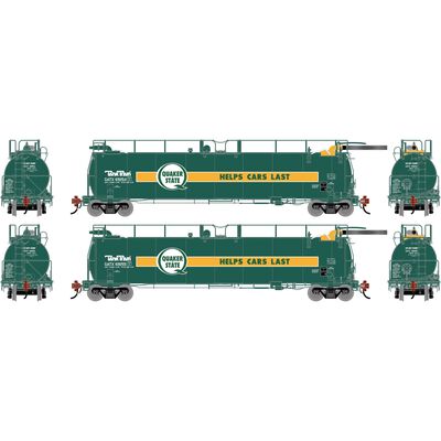 HO TankTrain Intermediate, GATX Quaker State #69254/69255 (2) HO TankTrain Intermediate, GATX Quaker State #69254/69255 (2)