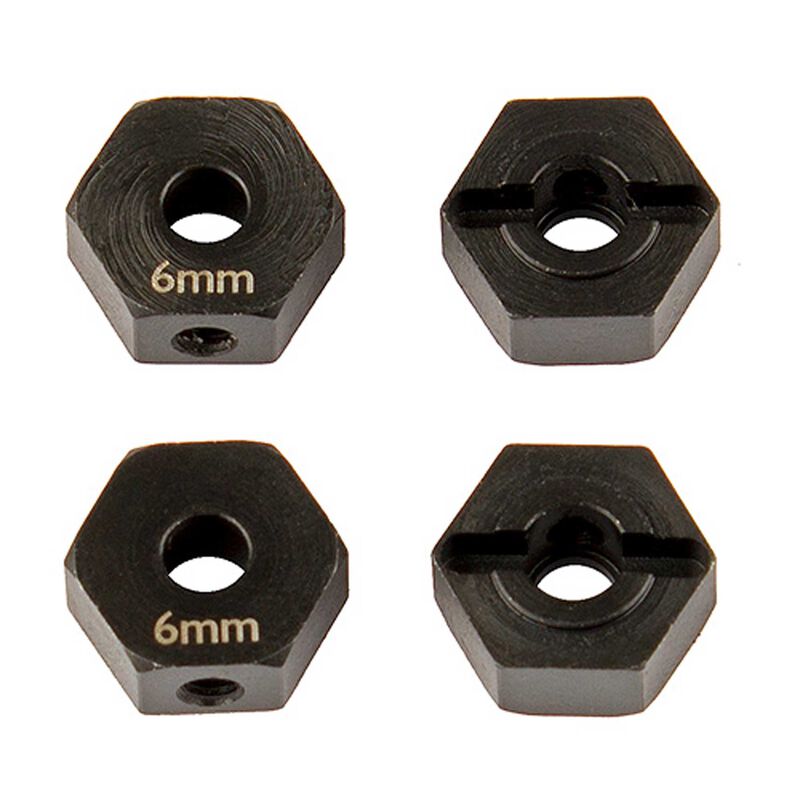 Factory Team Steel 6mm Wheel Hexes, 1/10 Element Enduro
