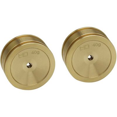 Brass Wheels Only, 26.5mm (2): SCX24 Brass Wheels Only, 26.5mm (2): SCX24