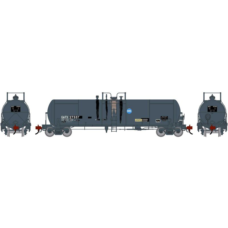 Athearn Genesis HO GEN GATC 20K Gallon Tank Car, Primed For Grime GATX 'Black-Service Driven' #27337