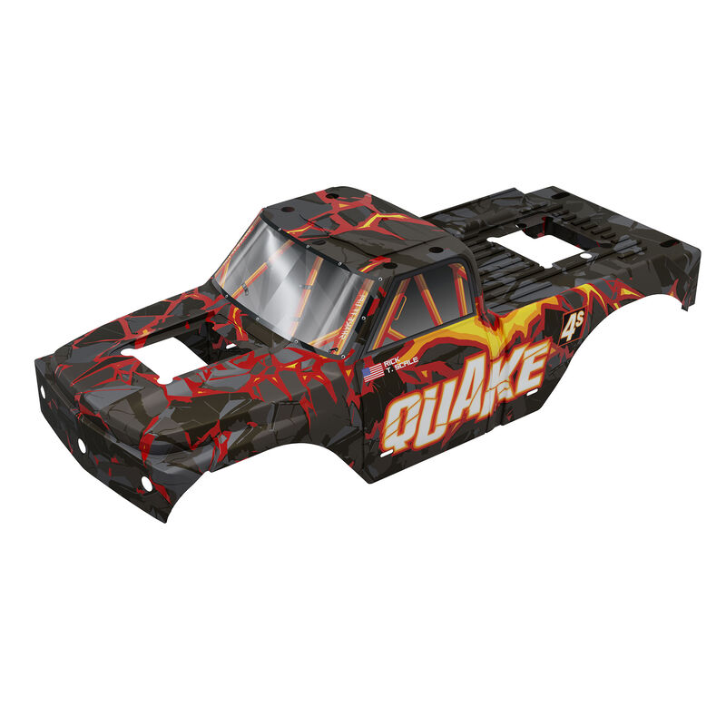 ARRMA 1/8 QUAKE 4S Brushless Clipless Painted Decaled Trimmed Body, Black/Red