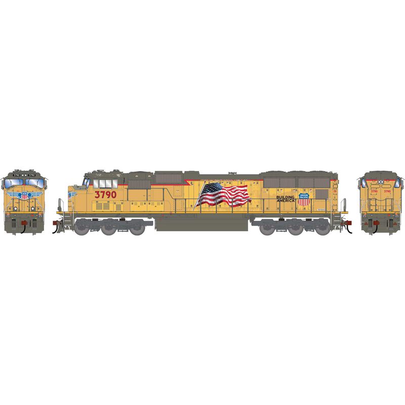 Athearn Genesis HO GEN SD70M Locomotive w/DCC & Sound, Primed For Grime UP 'Flared Radiators & PTC' #3790