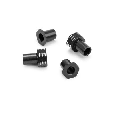 Aluminum 0mm & 3mm Caster Hat Bushings, 1/10 Team Associated RC10B7, Black Aluminum 0mm & 3mm Caster Hat Bushings, 1/10 Team Associated RC10B7, Black