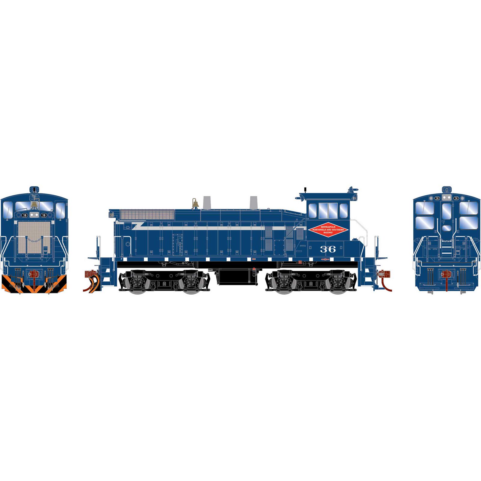 HO SW1500 Locomotive with DCC & Sound, MNS #36