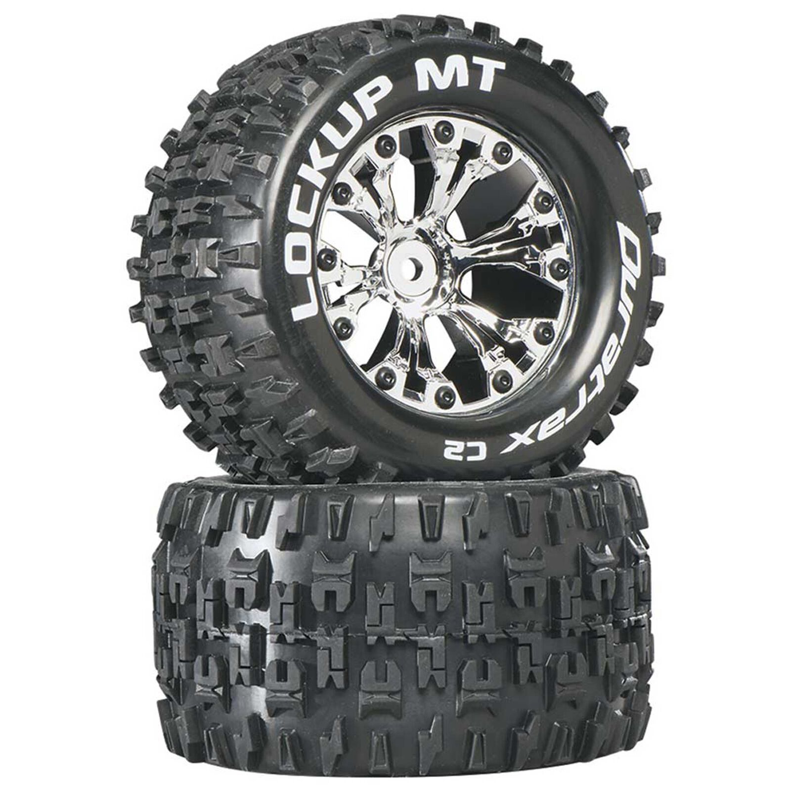 Lockup MT 2.8" 2WD Mounted Rear C2 Tires, Chrome (2)