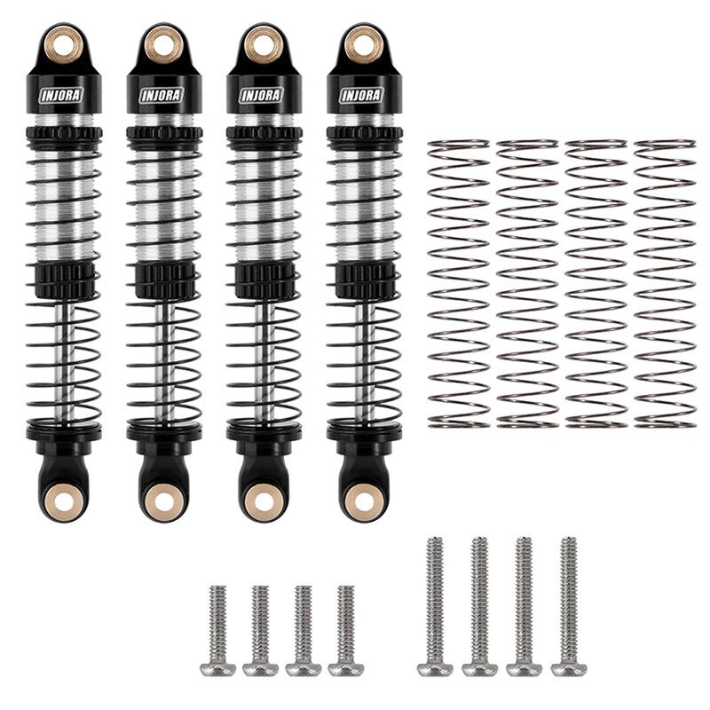INJORA Aluminum 59mm Oil Shocks, Silver, 1/18 Traxxas TRX-4M (4)