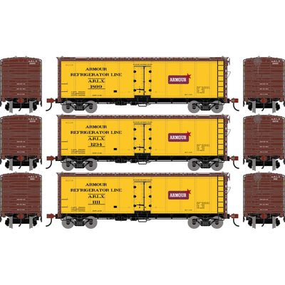 HO ATH 40' Steel Refrigerator Car, ARLX #1111/1234/1899 (3) HO ATH 40' Steel Refrigerator Car, ARLX #1111/1234/1899 (3)