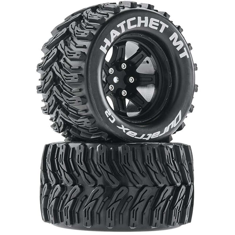 Hatchet MT 2.8 Mounted Tires,Black 14mm Hex (2)